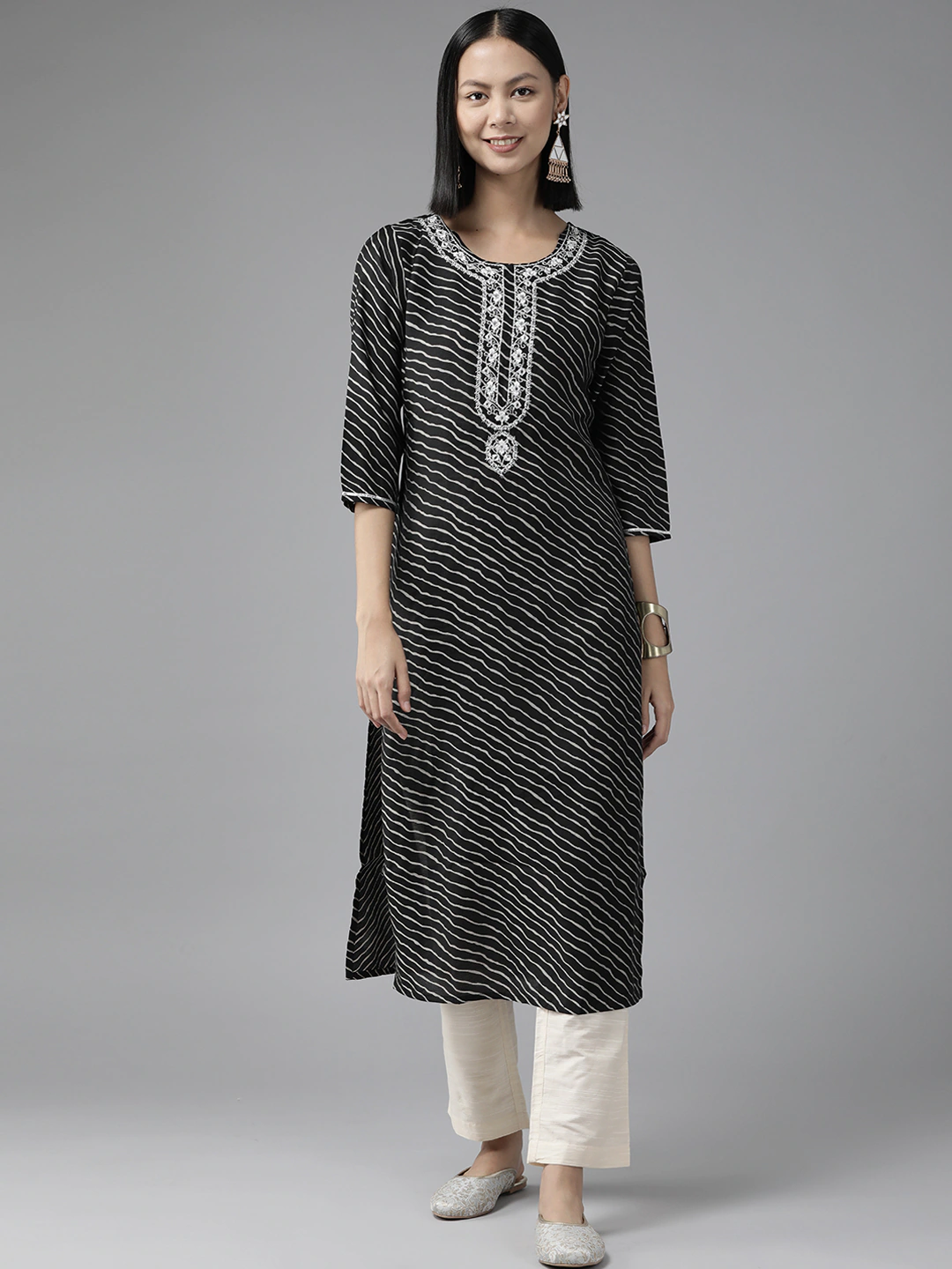 Black-Leheriya-Kurta-9856KURBK