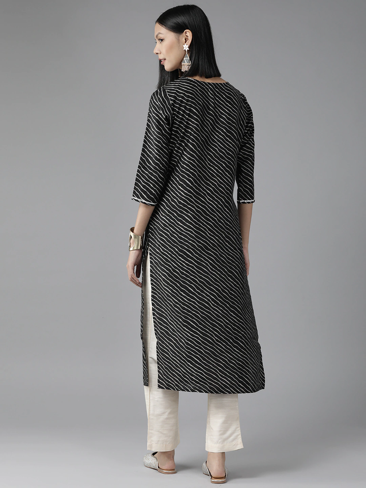 Black-Leheriya-Kurta-9856KURBK