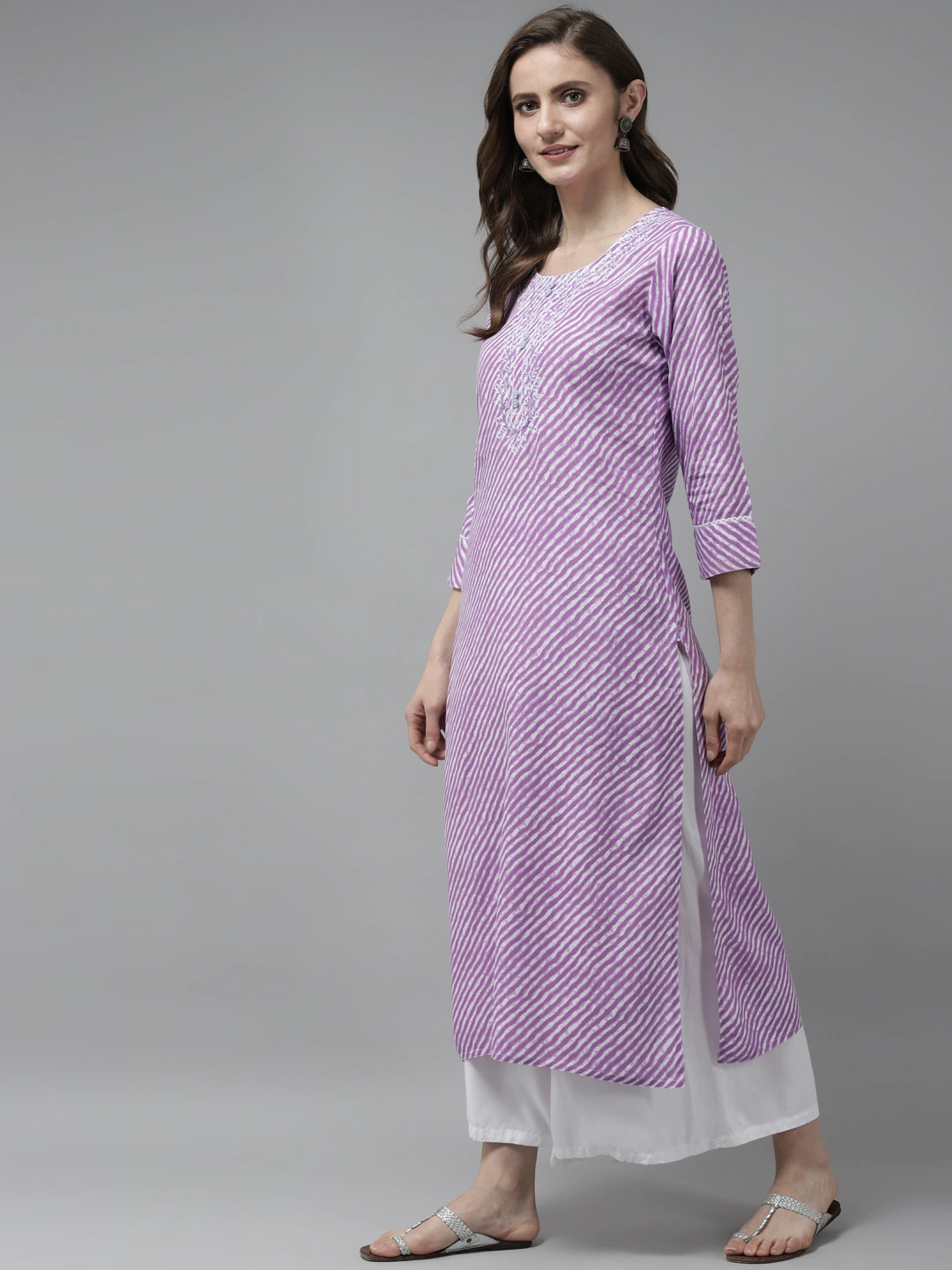 Lavender-Printed-Viscose-Rayon-Kurta