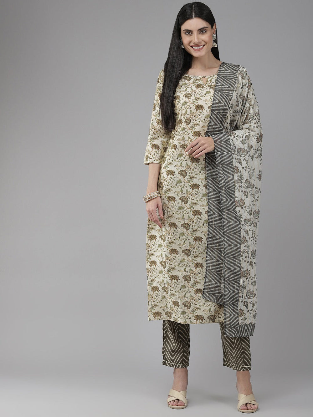 Beige-Printed-Dupatta-Set-9886SKDBG