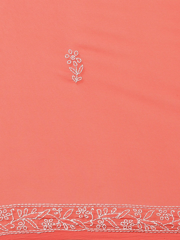 Pink-Faux-Lucknow-Chikan-Saree-With-Blouse