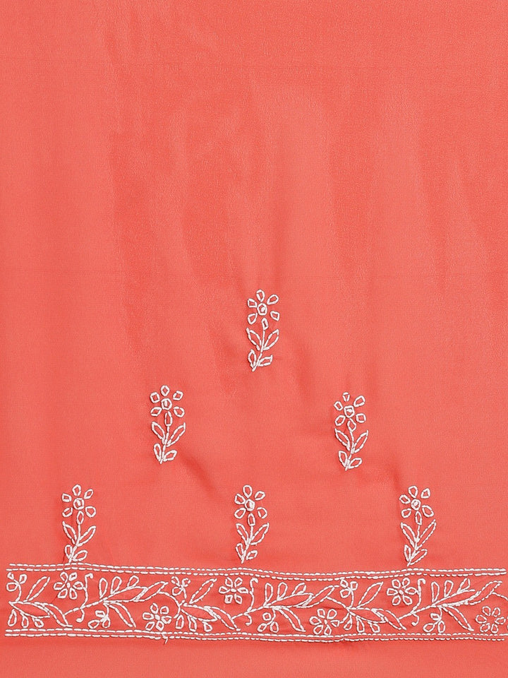 Pink-Faux-Lucknow-Chikan-Saree-With-Blouse