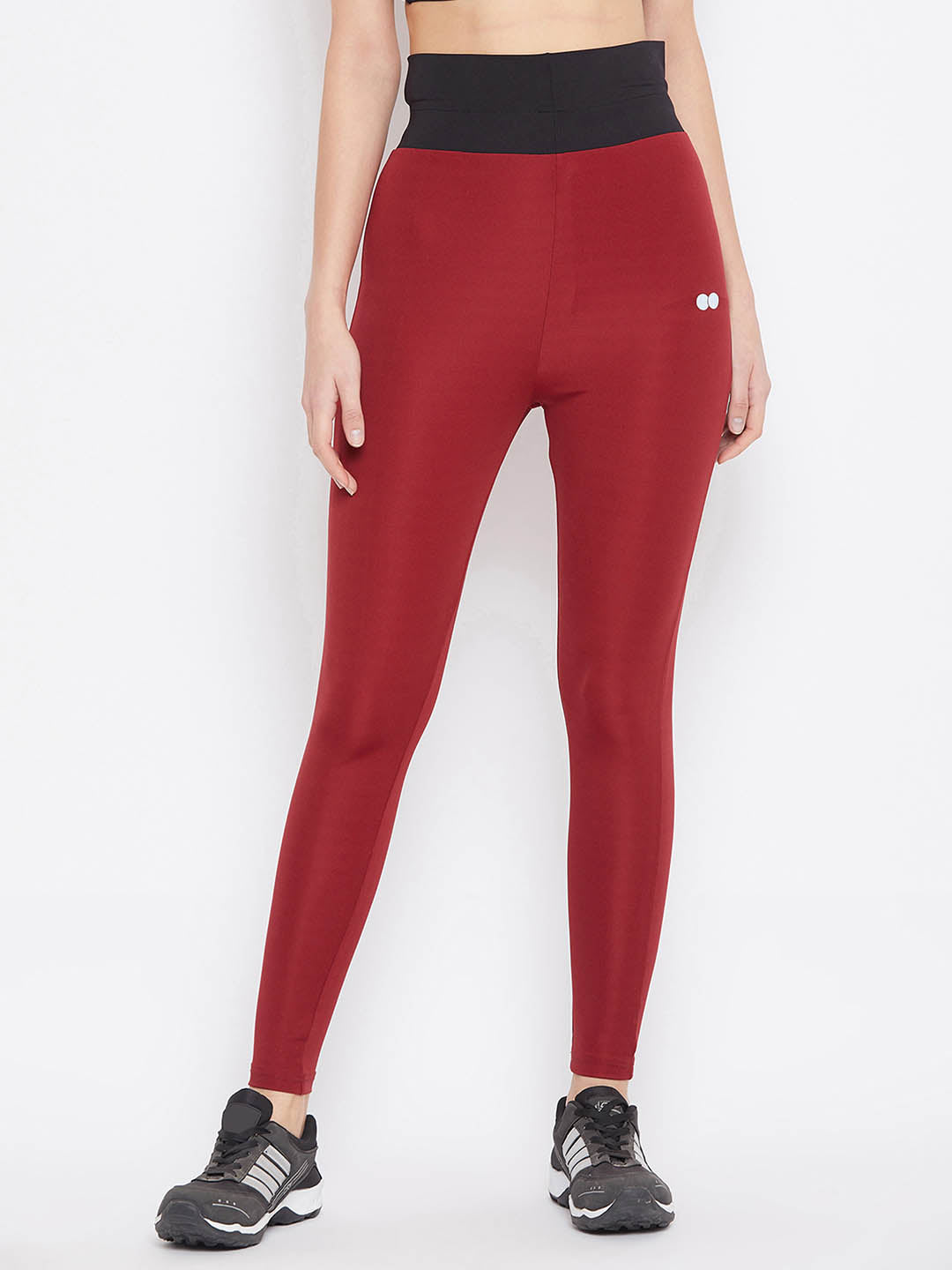 Activewear Ankle Length Tights In Red