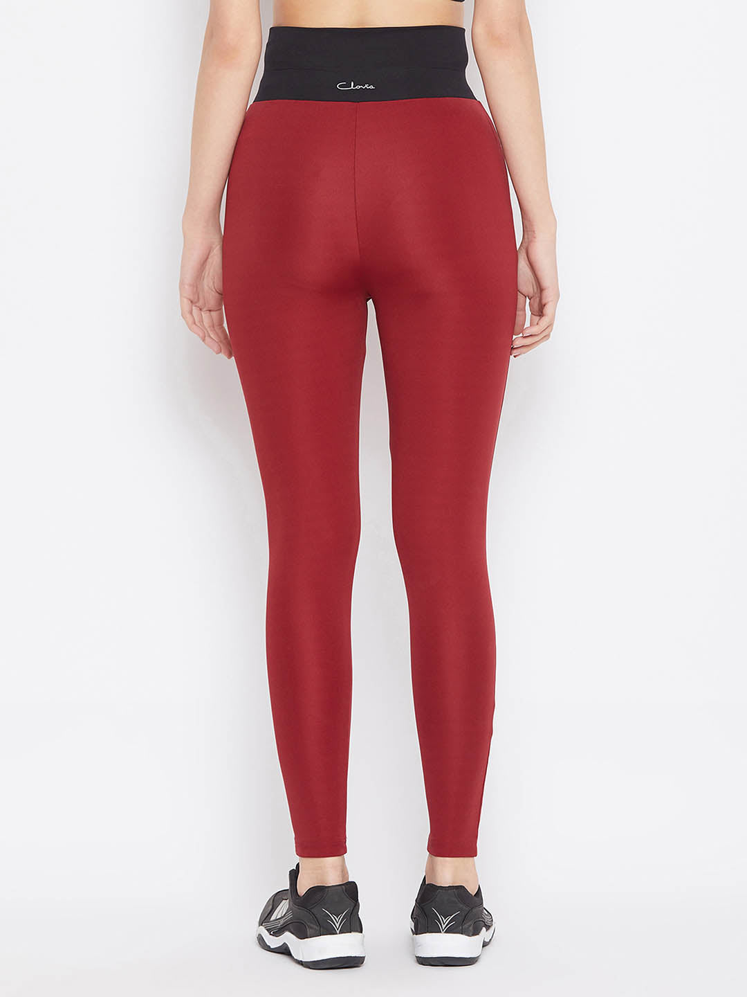 Activewear Ankle Length Tights In Red