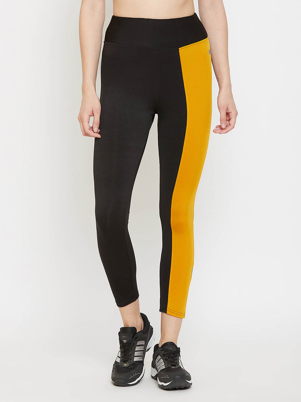 Black Active Ankle-Length Colourblock Tights