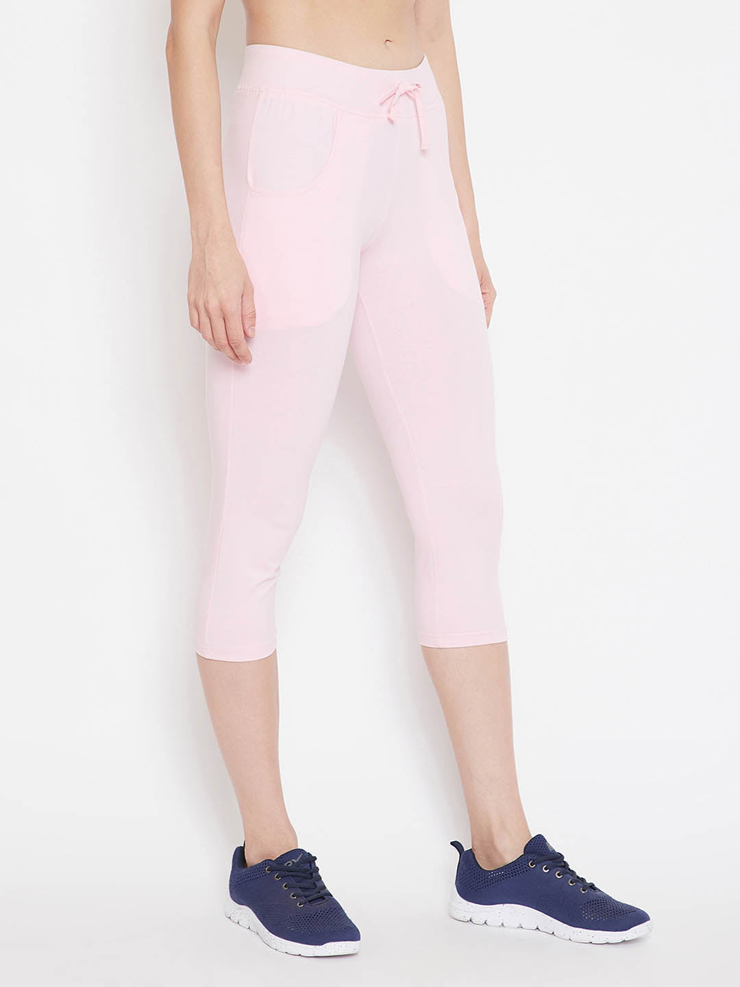 Active Capri In Baby Pink - Cotton Rich