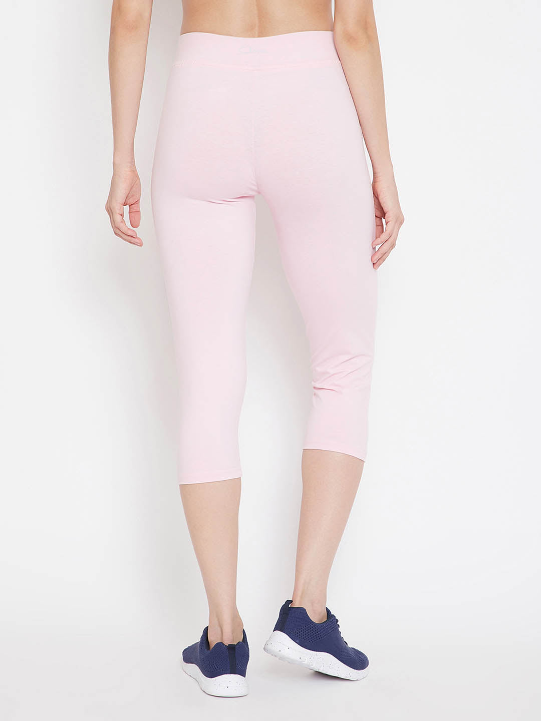 Active Capri In Baby Pink - Cotton Rich