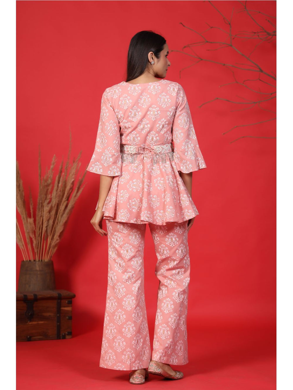 Baby-Pink-Co-Ord-Set-With-Pearl-Belt
