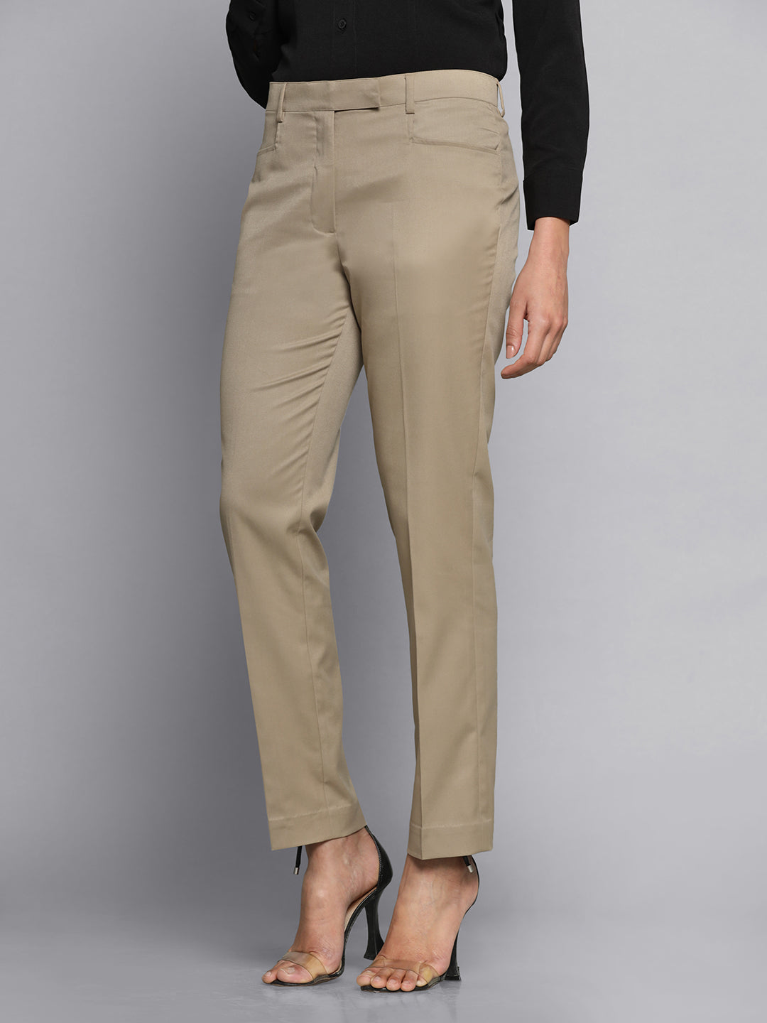 Bamboo Beige Cotton Regular Pants