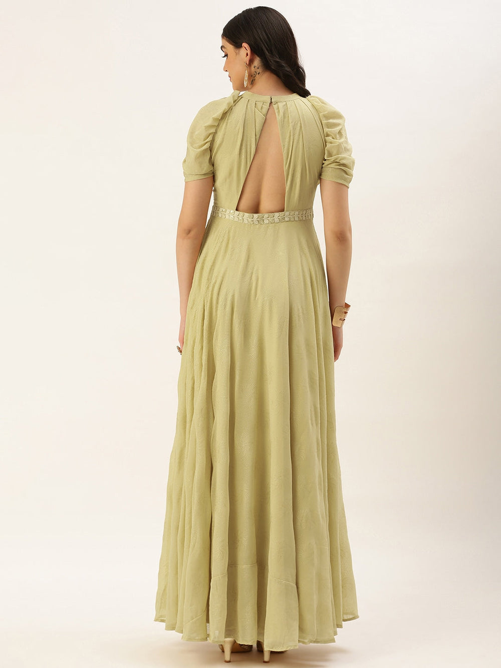 Beige-Georgette-Foil-Printed-Gown