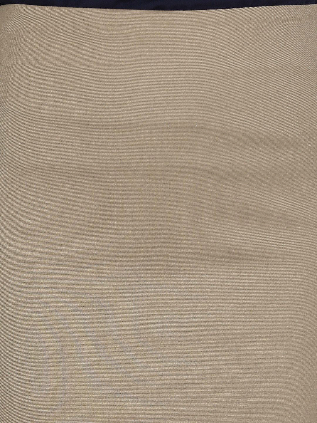 Beige Polycotton Straight Skirt