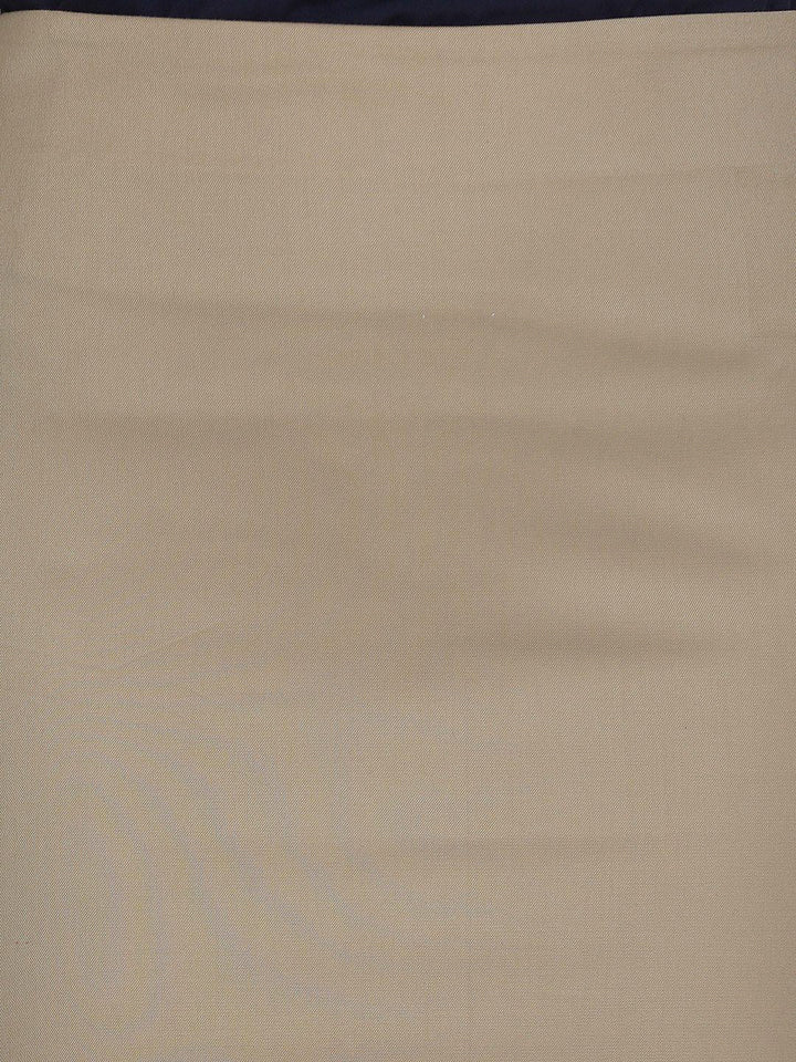 Beige Polycotton Straight Skirt