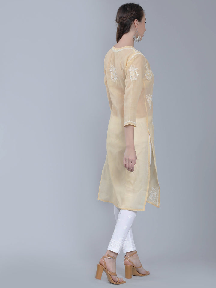 Beige-Terivoile-Cotton-Chikankari-Kurta