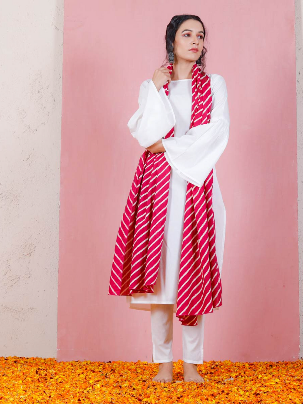Bell Sleeved Kurta Salwar Set With Dupatta