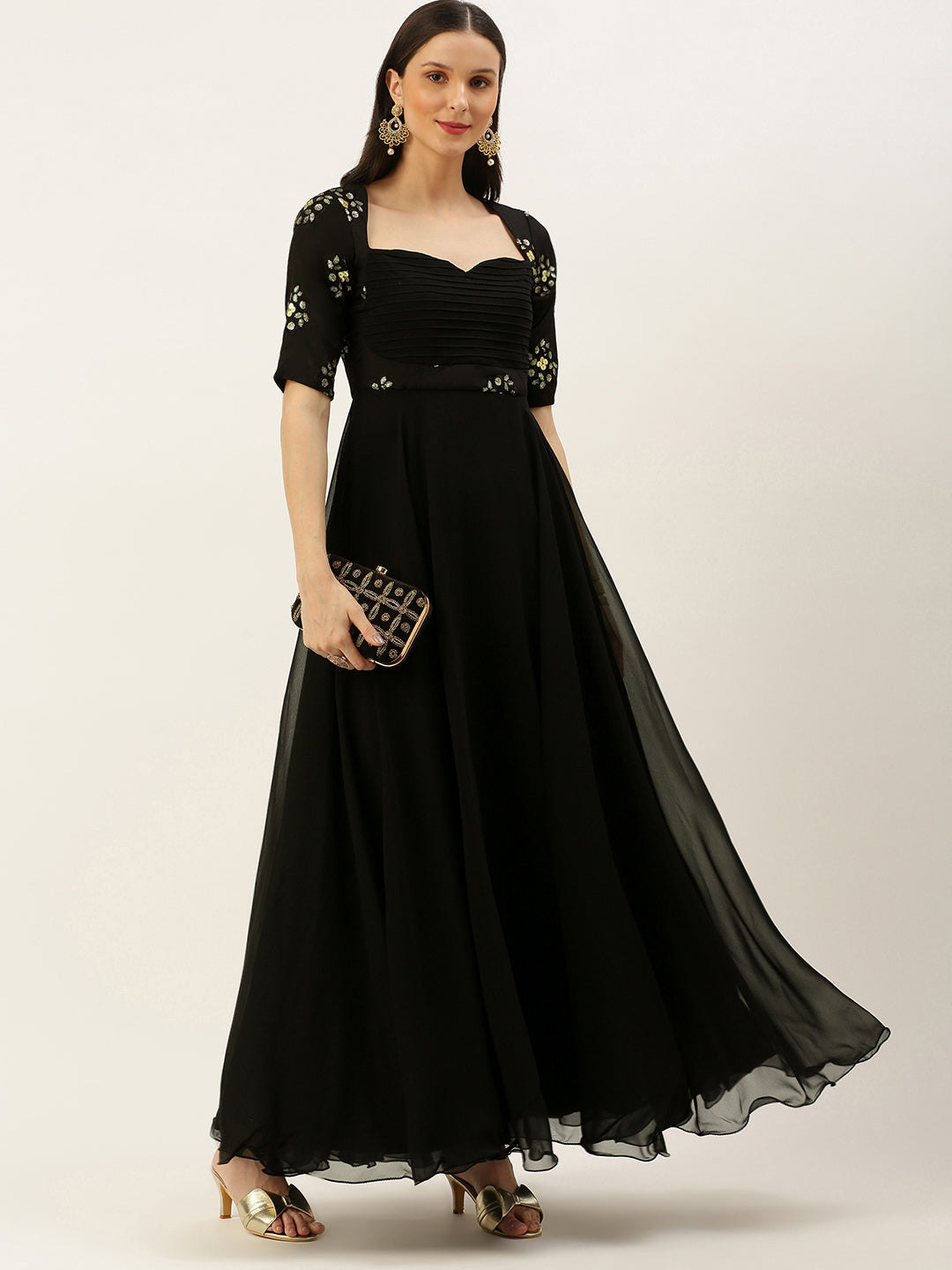 Black-Chinnon-Embroidered-Gown
