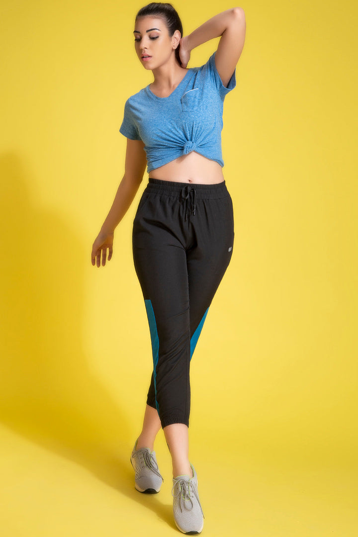 Black Comfort-Fit Active Track Pants