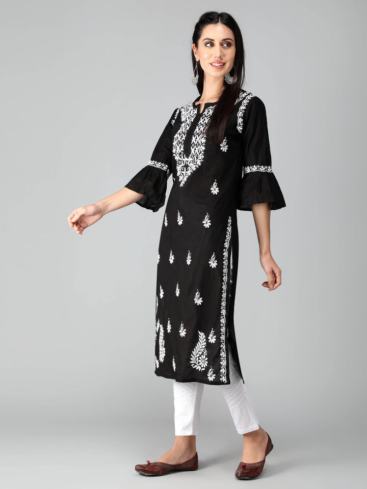 Black-Cotton-Chikan-Kurta-in-White-Threadwork