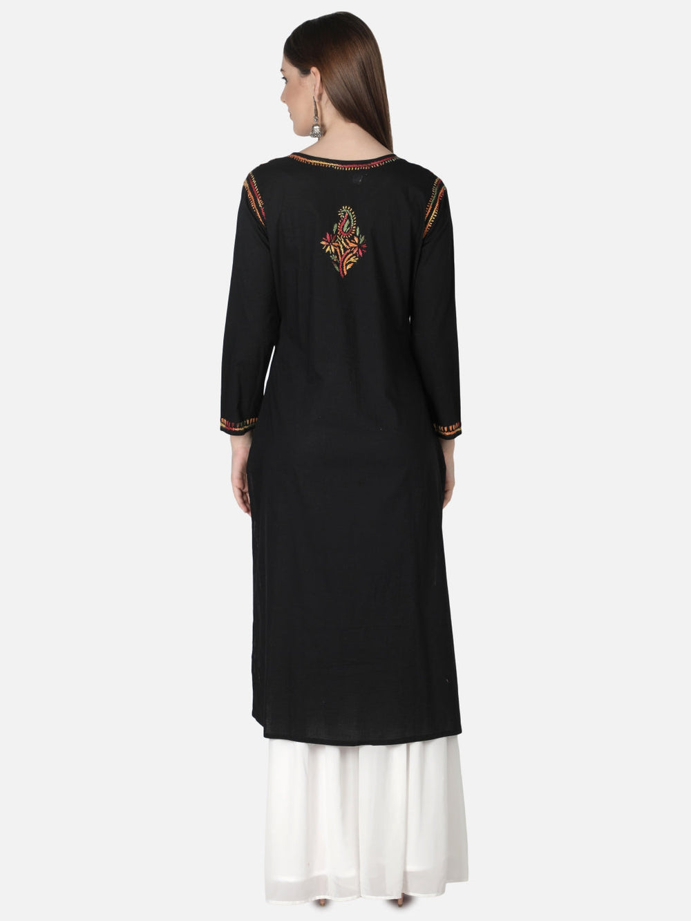 Black-Cotton-Lucknowi-Chikan-Kurti