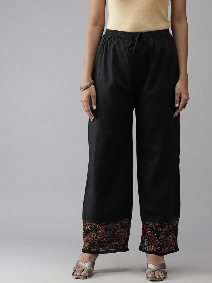 Black-Cotton-Straight-Fit-Palazzos