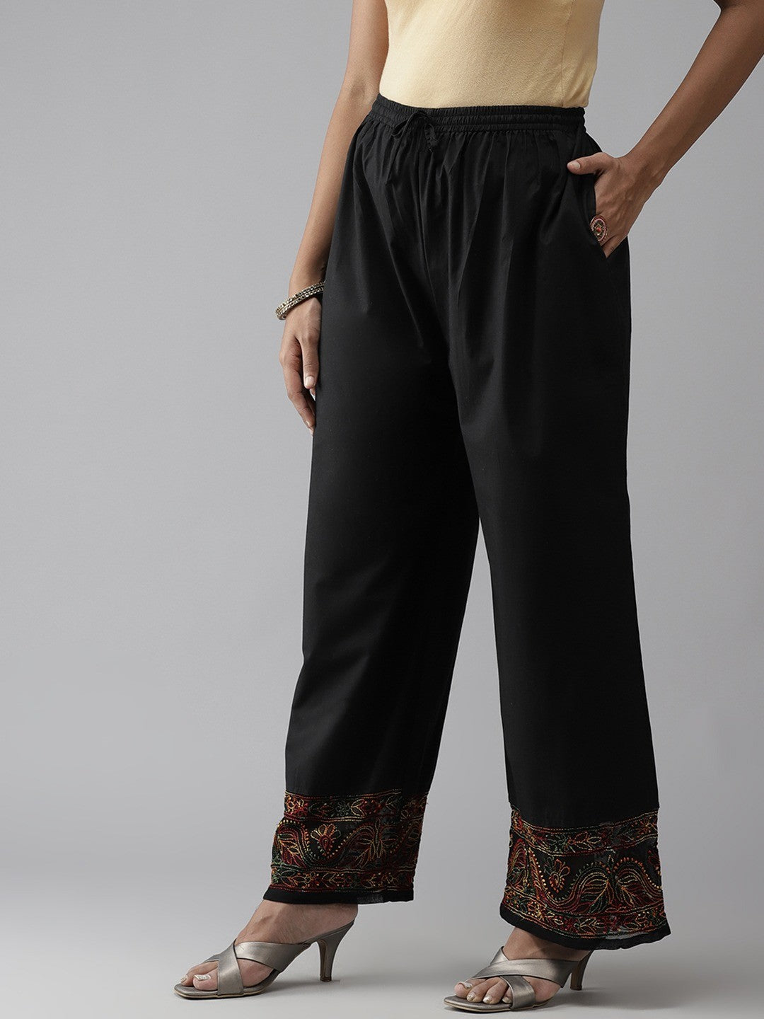 Black-Cotton-Straight-Fit-Palazzos