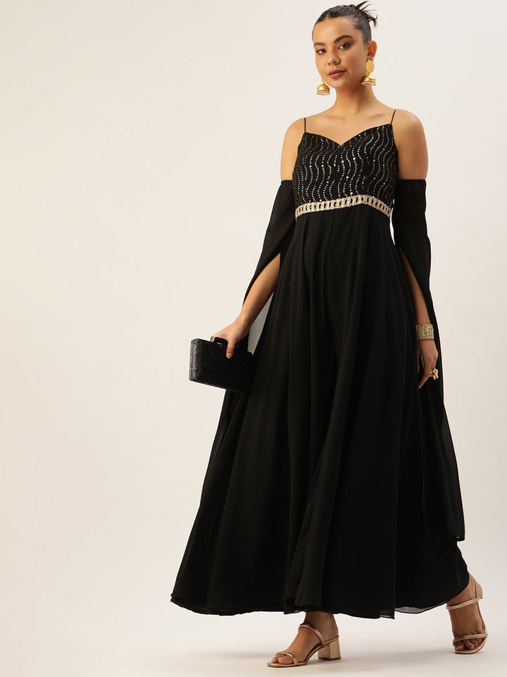 Black Jumpsuit With Detachable Sleeves