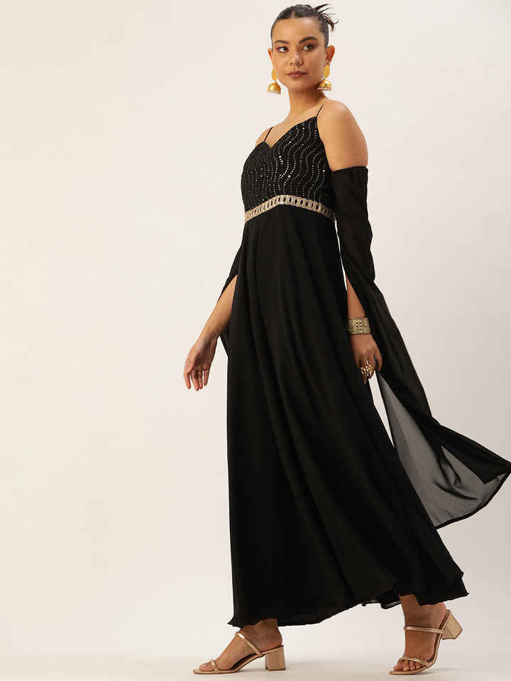 Black Jumpsuit With Detachable Sleeves