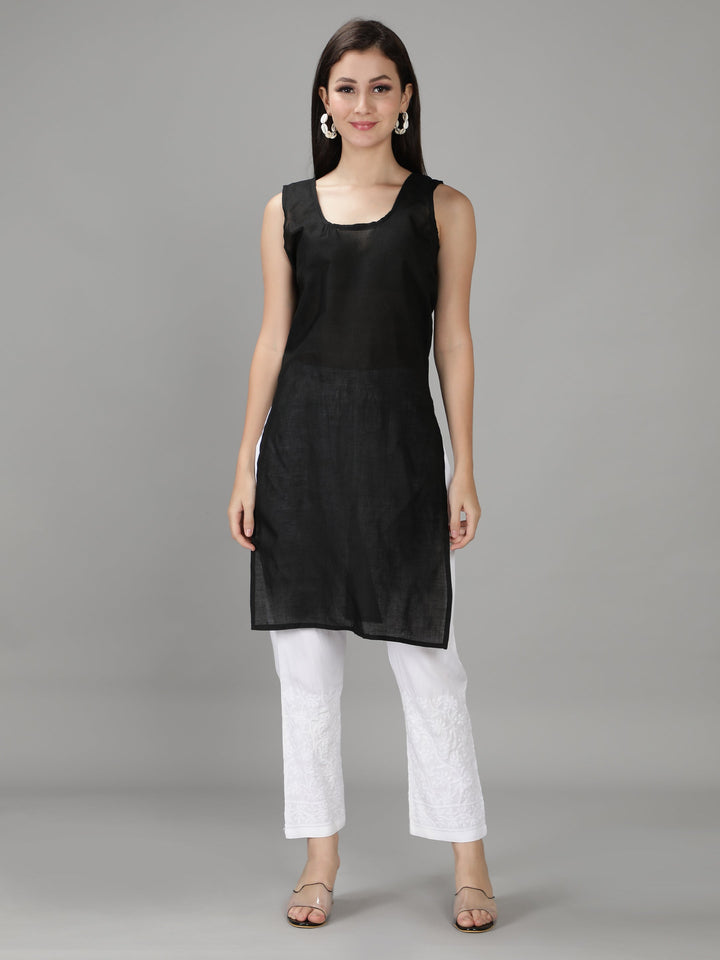 Black Georgette Chikankari 2-Piece Kurta Set