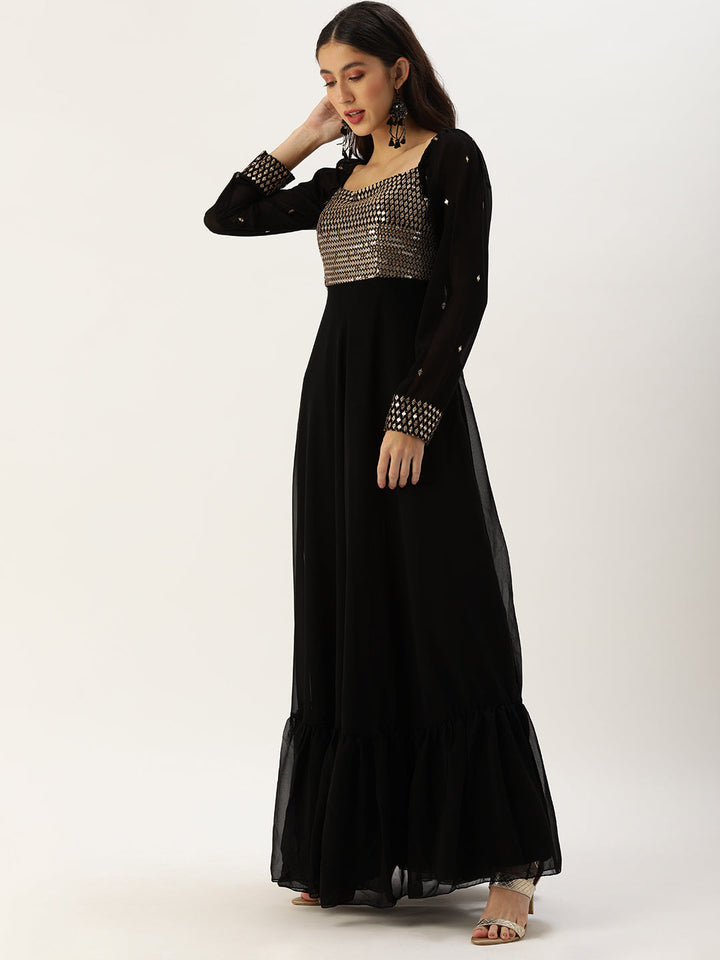 Black-Georgette-Mirror-Embroidery-Gown