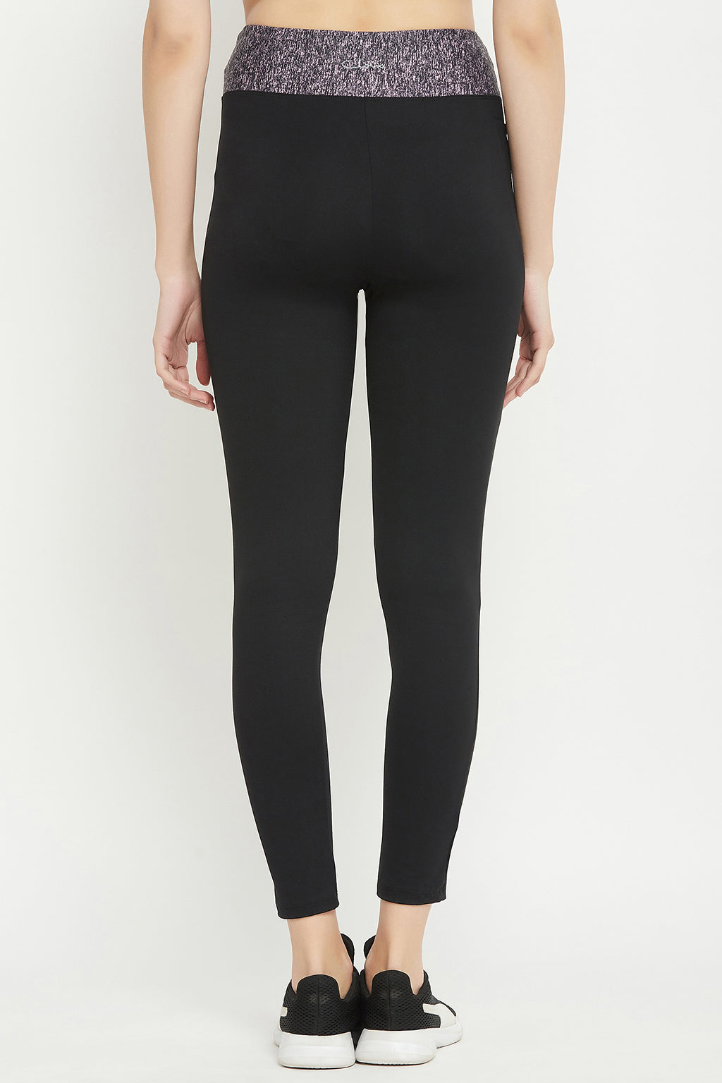 Black High-Rise Active Tights with Side Pocket