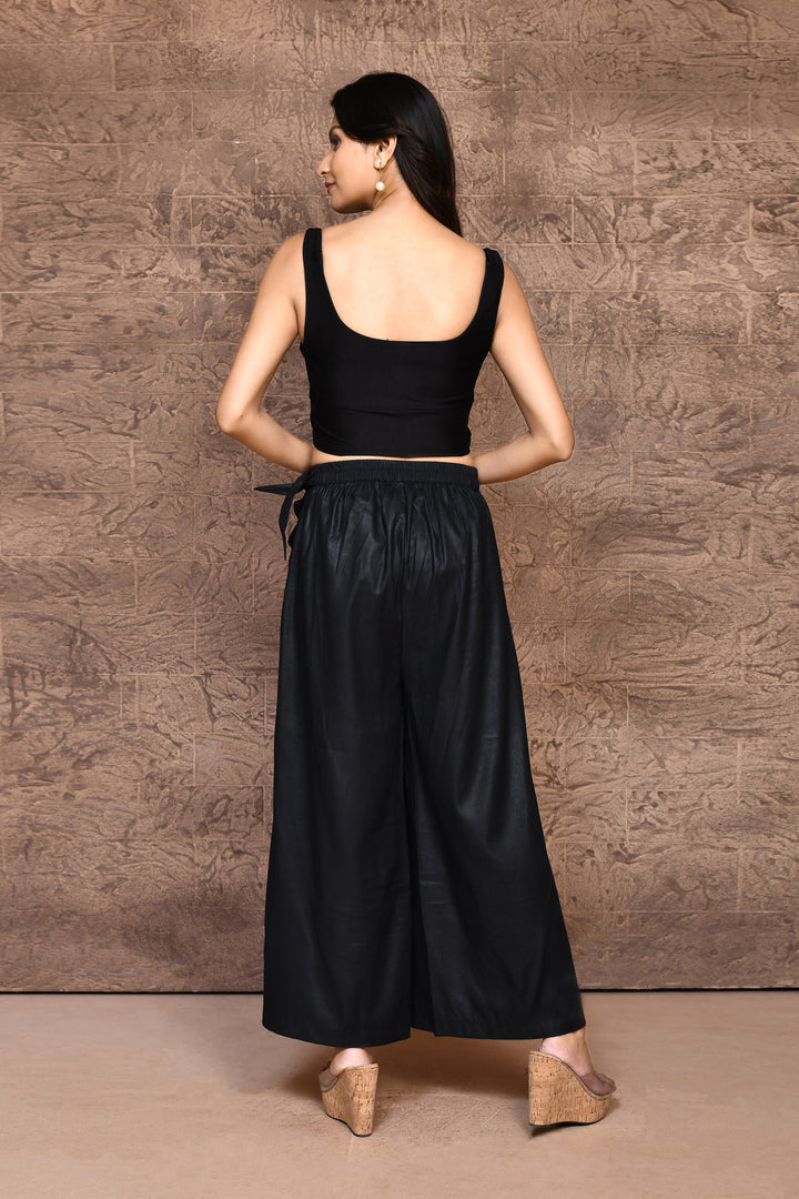 ZERESOUQ-Black-Light-Weight-Cotton-Slub-Palazzo-Pants