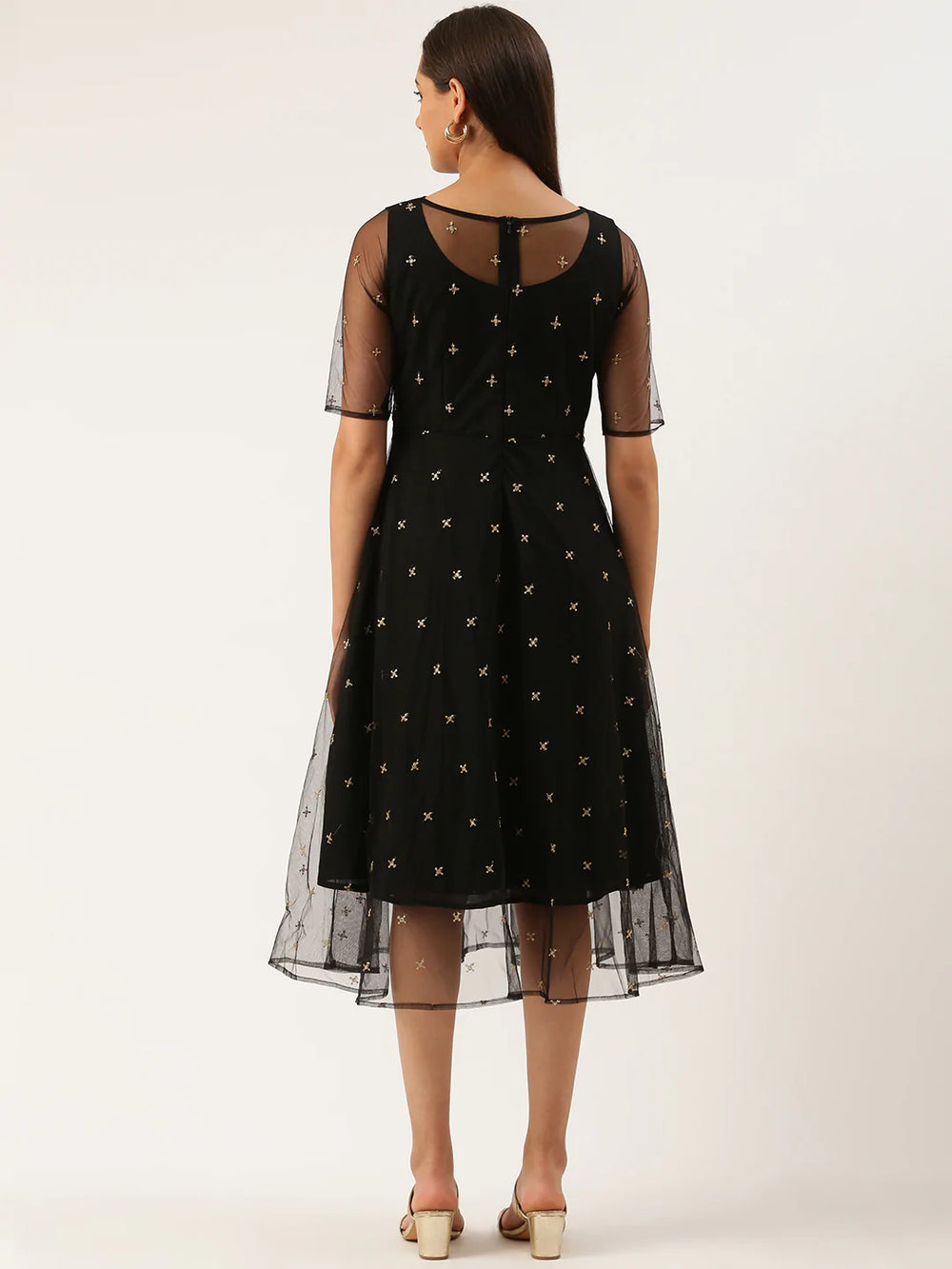 Black-Net-Embroidered-Midi-Dress