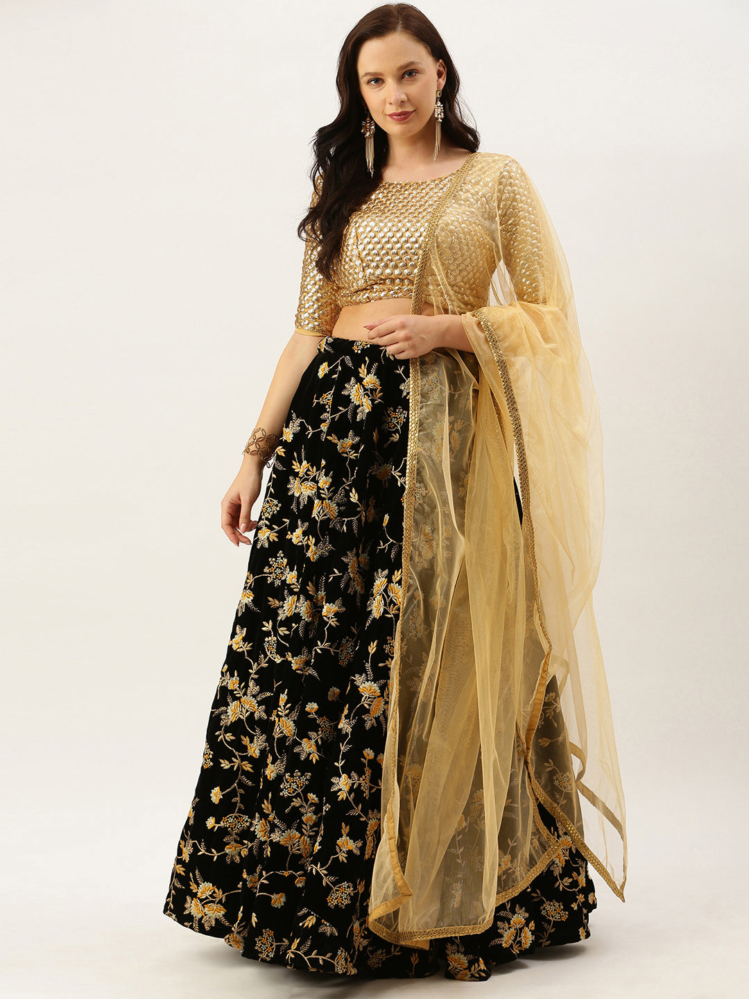 Black-Velvet-Lehenga-Set
