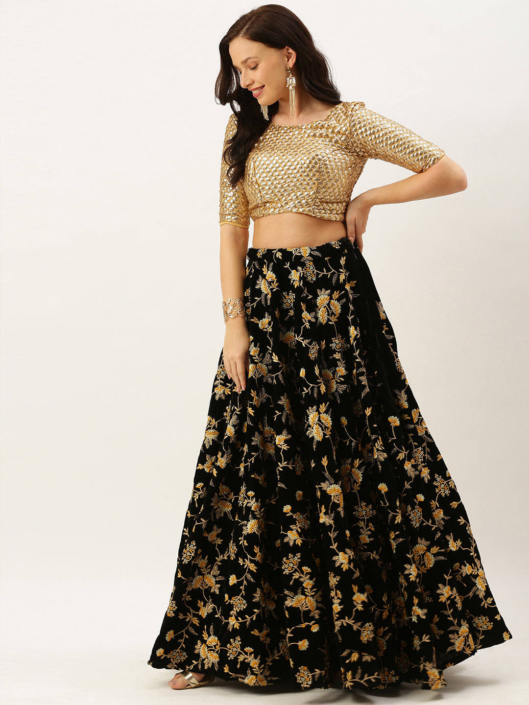 Black-Velvet-Lehenga-Set