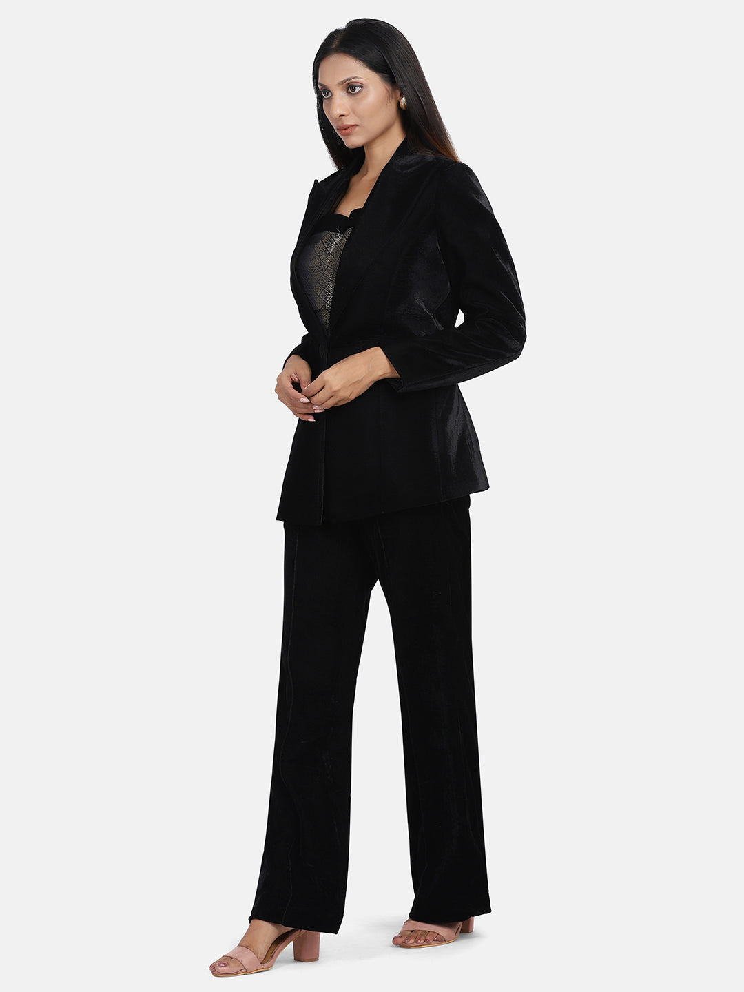 Black Velvet Suit With Pant