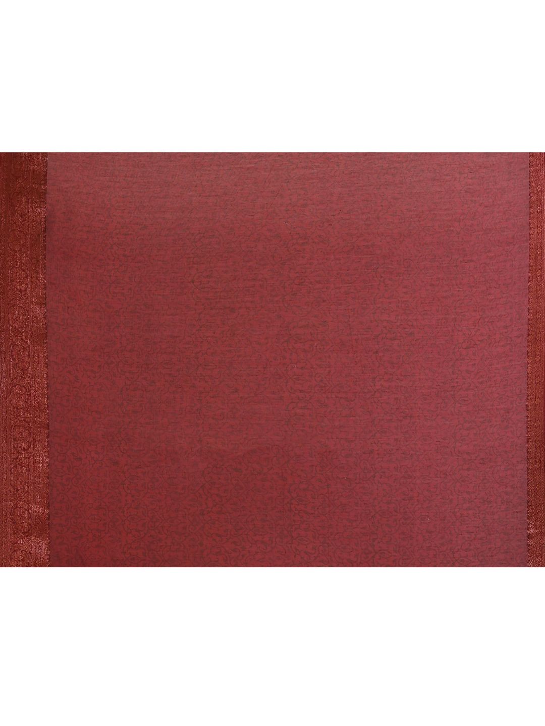 Black & Beige Printed Chanderi Red Border Saree