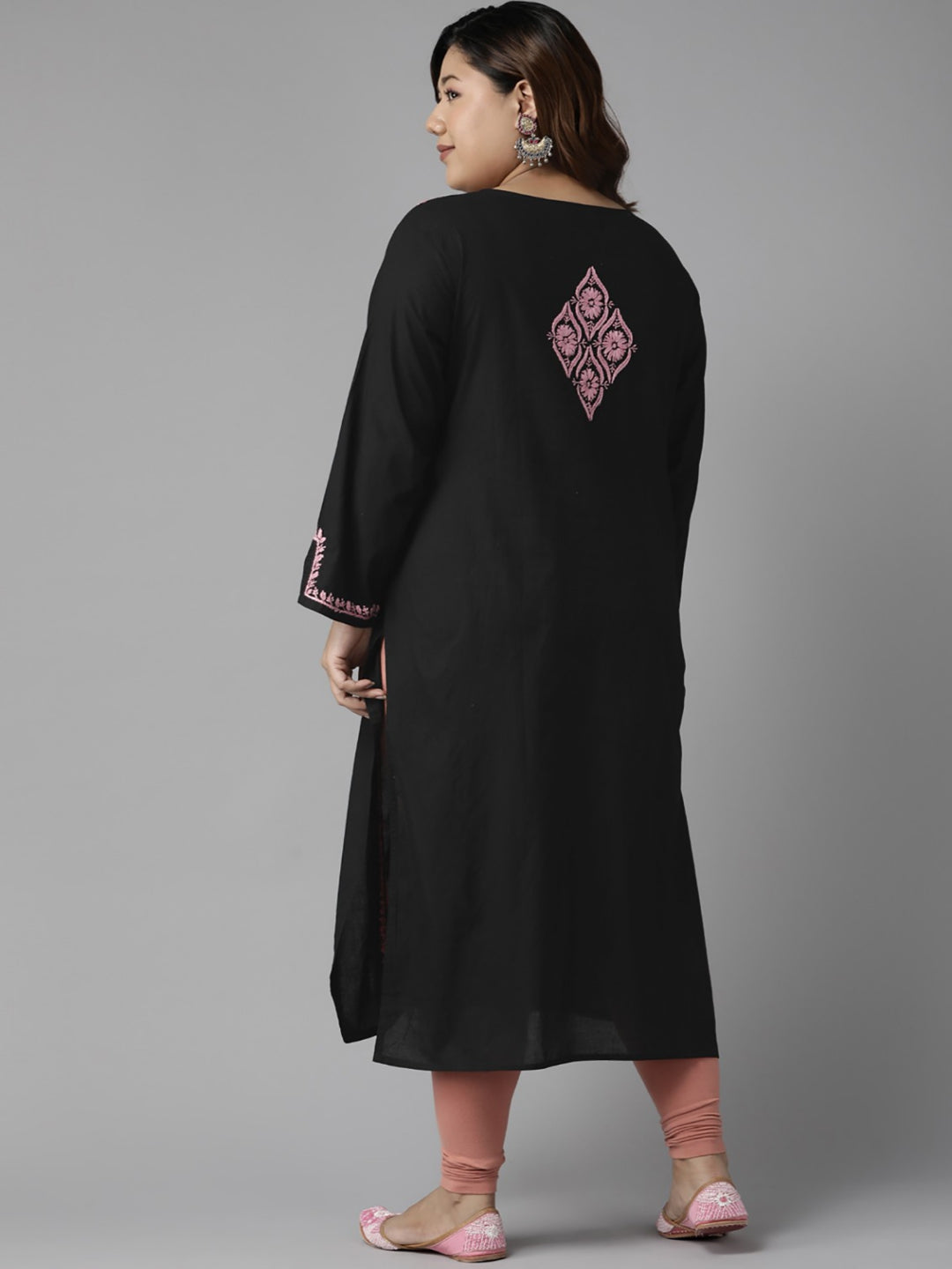 Black-Cotton-Lucknowi-Chikan-Kurta