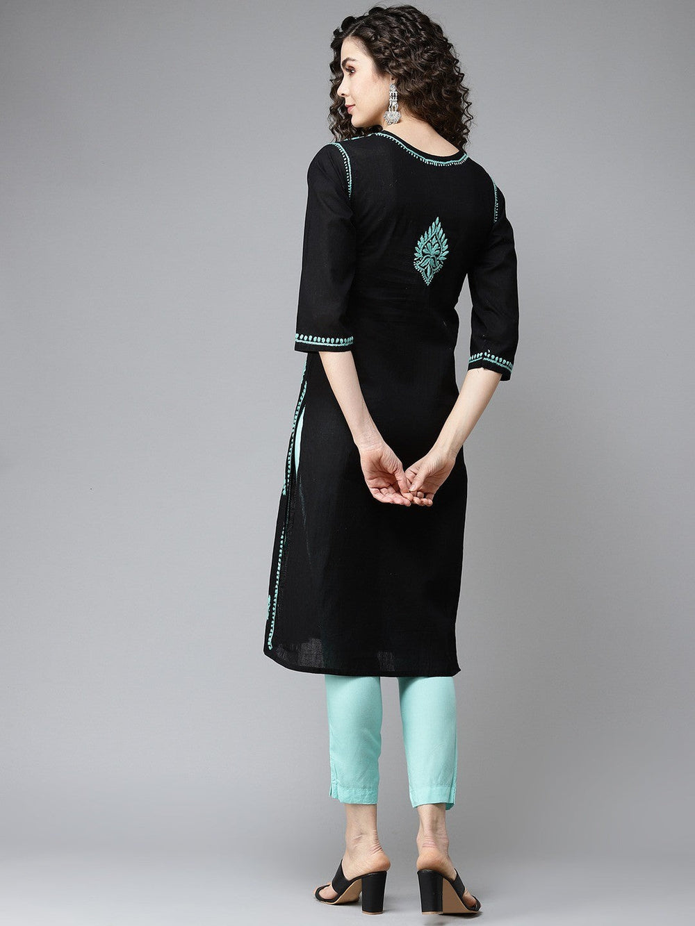 Black-Cotton-Lucknow-Chikankari-Kurta