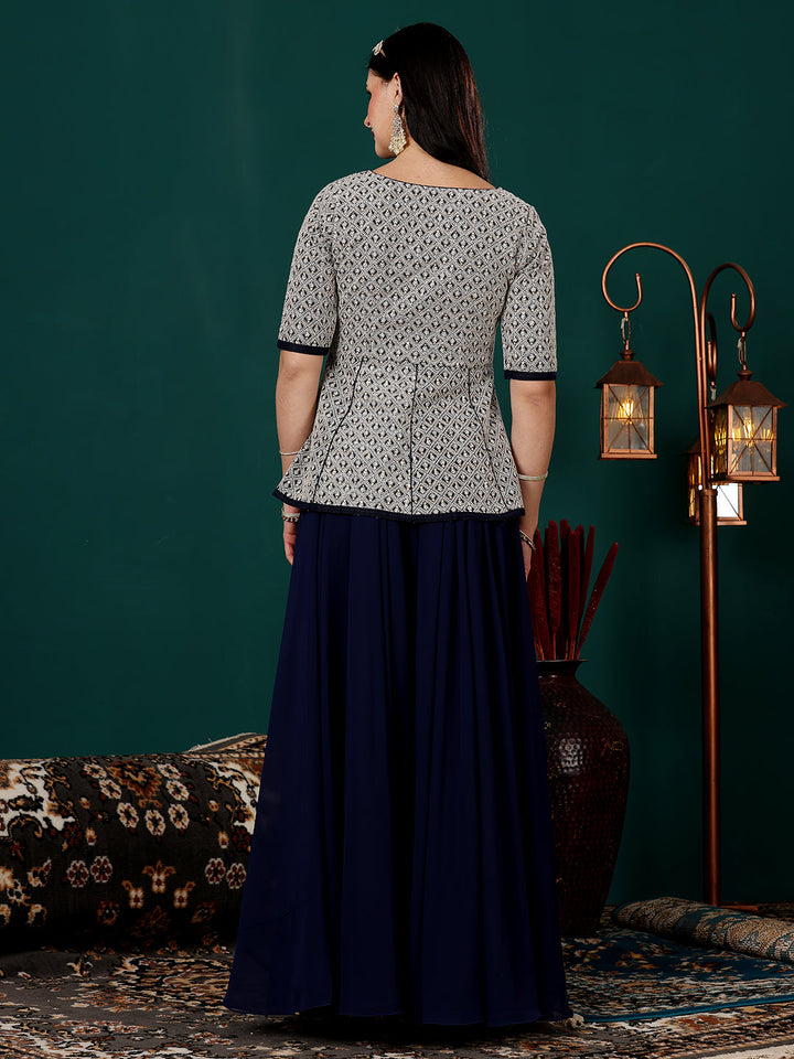 Blue-Art-Silk-&-Georgette-Embroidered-Sharara-Suit