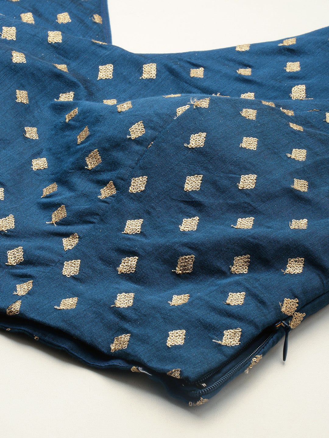 Blue-Chanderi-Embroidered-Blouse-&-Blue-Skirt