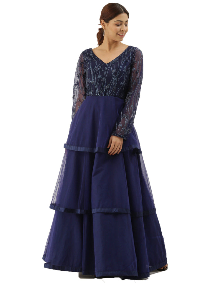Blue-Embroidered-Bridal-Layered-Gown