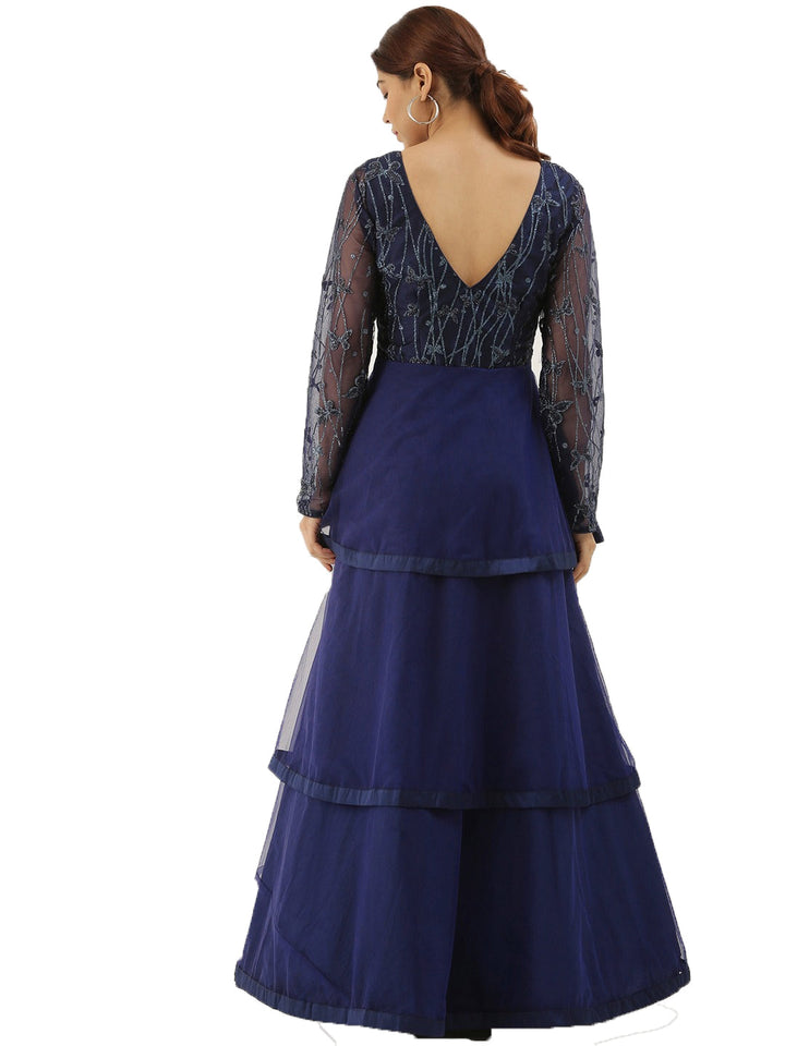 Blue-Embroidered-Bridal-Layered-Gown
