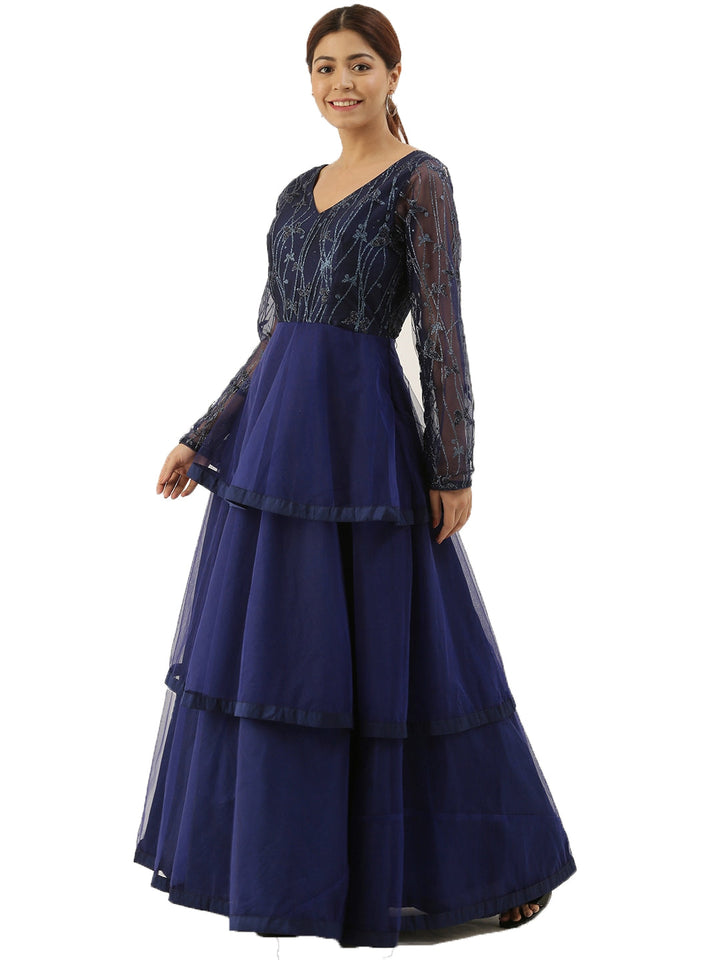 Blue-Embroidered-Bridal-Layered-Gown
