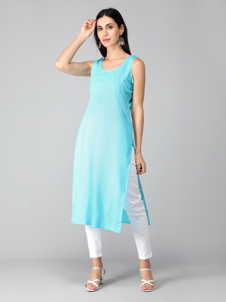 Blue-Georgette-Chikan-Kurta-with-Slip