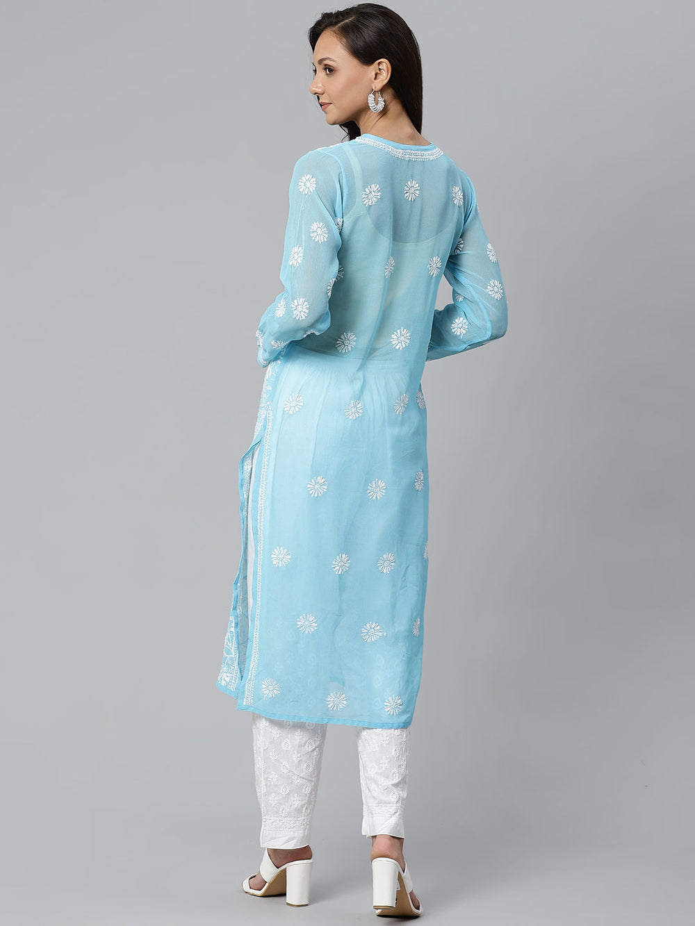 Blue-Georgette-Lucknow-Chikan-Kurta-Set