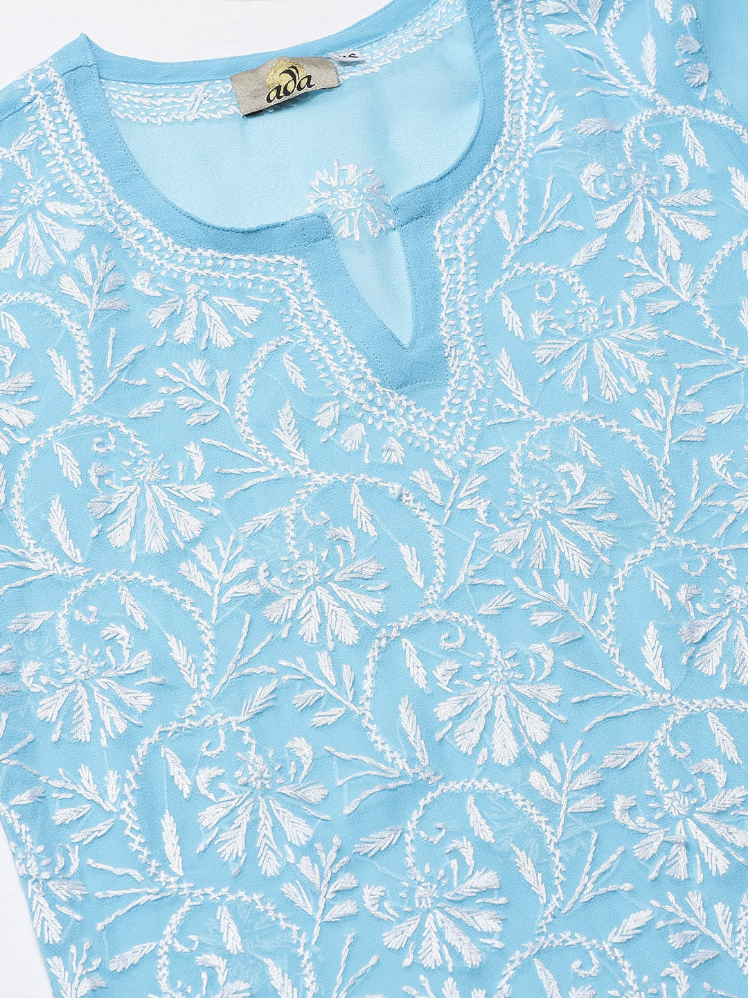 Blue-Georgette-Lucknow-Chikan-Kurta-Set