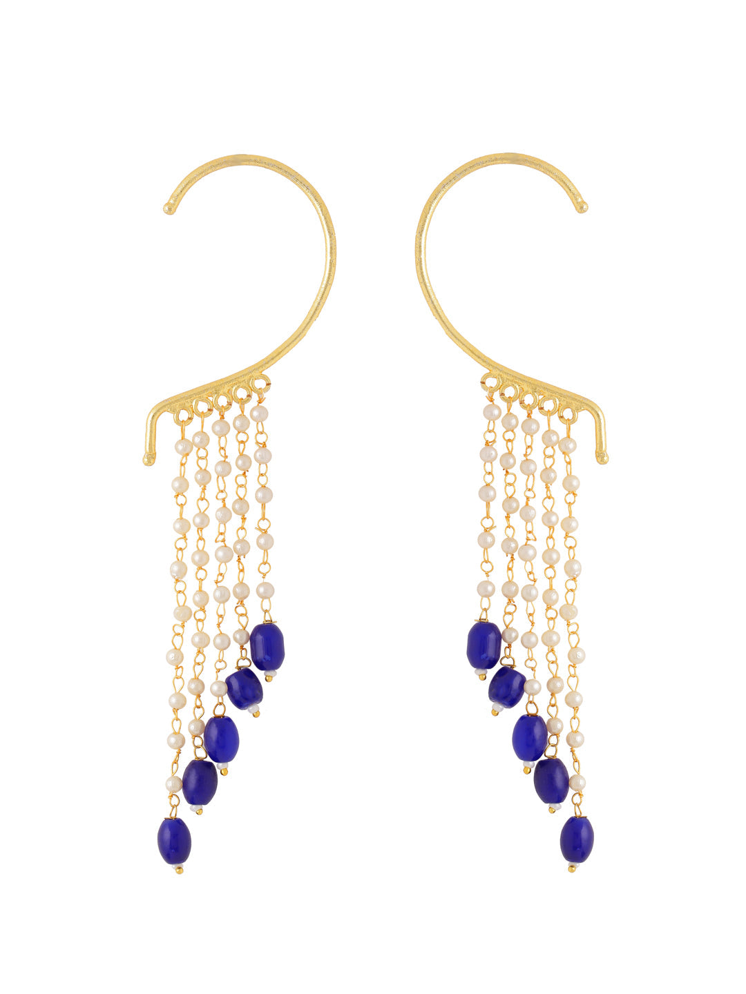 Blue-Gold-Matte-Brass-Cuff-Earrings