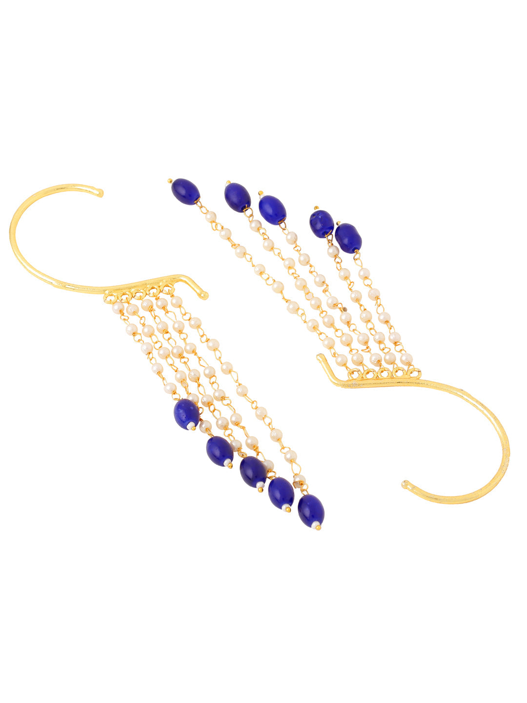 Blue-Gold-Matte-Brass-Cuff-Earrings