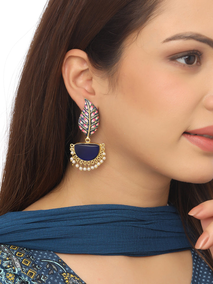 Blue-Gold-Matte-Brass-Jhumka