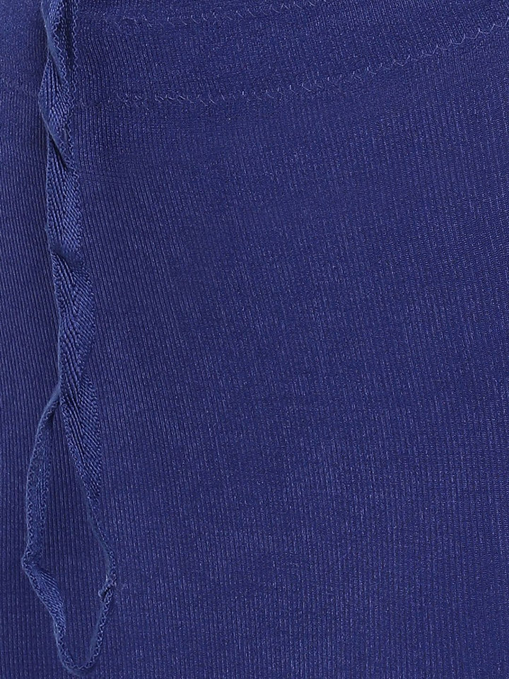 Blue Spandex Saree Shapewear with Drawstring