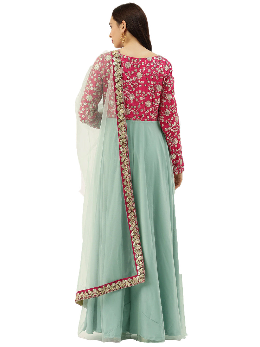 Blue-&-Pink-Embroidered-Anarkali-Suit
